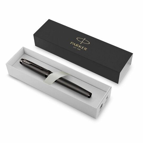Ручка-роллер PARKER "IM Professionals Monochrome Titanium", черный лак, нержавеющая сталь, черная, 2172960