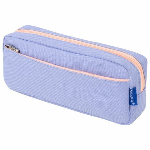 Пенал мягкий BRAUBERG PASTEL, 2 отделения, голубой, 21х9,5х5см, 272277