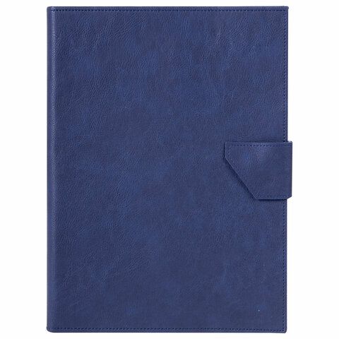 Папка-органайзер семейная для 4-х комплектов документов, формат А4, экокожа, синяя, BRAUBERG, 238206