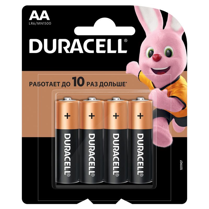 Батарейка Duracell Basic AA (LR6) алкалиновая, 4BL