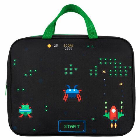 Папка на молнии с ручками BRAUBERG А4, 1 отделение, полиэстер, 80 мм, Space strike, 273306