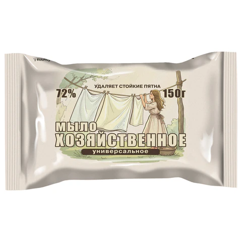 Мыло хозяйственное 72% 150 г ММЗ "Универсальное", 70454 