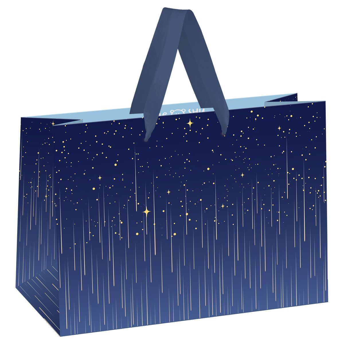 Пакет-коробка подарочный 27*20*13см MESHU "Star rain", фольга,  матовая ламинация