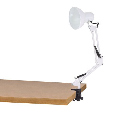 Настольная лампа-светильник SONNEN TL-006, струбцина, 40 Вт, Е27, белый, высота 50 см, 237649