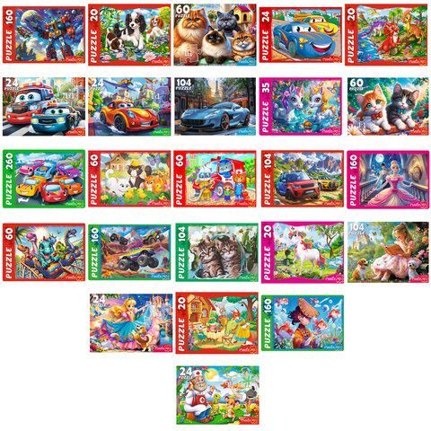 Пазл картонный "МАКСИ-ПАЗЛЫ", АССОРТИ, 180х125х40 мм, РЫЖИЙ КОТ