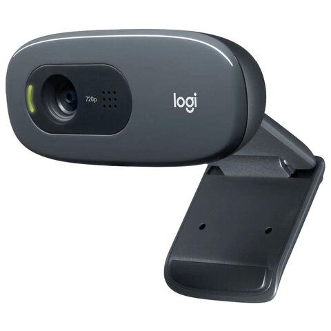 Веб-камера LOGITECH C270, 1/3 Мпикс., микрофон, USB 2.0, черная, регулируемый крепеж