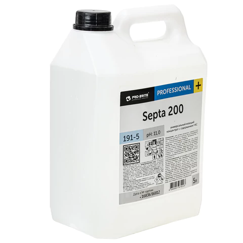 Средство моющее c дезинфицирующим эффектом 5 л PRO-BRITE SEPTA 200, концентрат, 191-5 