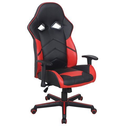 Кресло компьютерное BRABIX "Storm GM-006", регулируемые подлокотники, экокожа, черное/красное, 532500 Кресло компьютерное BRABIX "Storm GM-006", регулируемые подлокотники, экокожа, черное/красное, 532500
