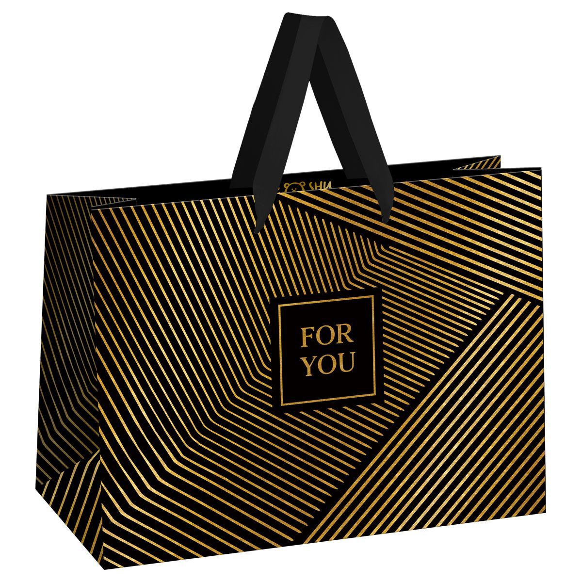 Пакет подарочный 42*33*12см MESHU "Strict lines", фольга, матовая ламинаци