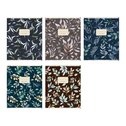 Тетрадь А5 48л. BRUNO VISCONTI скоба, клетка, Soft Touch, фольга, FLORAL PATTERN (5 в, 7-48-1371