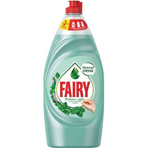 Средство для мытья посуды, 900 мл, FAIRY (Фейри) Нежные руки "Чайное дерево и мята" 