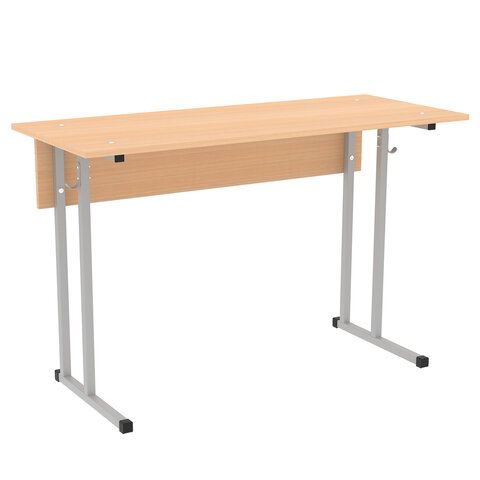 Стол-парта 2-местный, нерегулируемый, ПИФАГОР SD-1, 1200х500х760 мм, рост 6 (170-190 см), серый каркас, ЛДСП бук, 533346