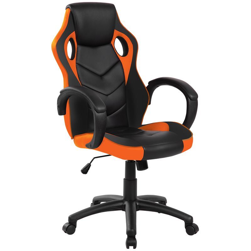УЦЕНКА-Кресло игровое Helmi HL-S07 "Boost", экокожа/ткань черная/оранжевая