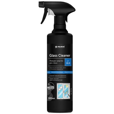 Средство для мытья стекол и зеркал 500 мл, PRO-BRITE GLASS CLEANER, распылитель, 081-05 