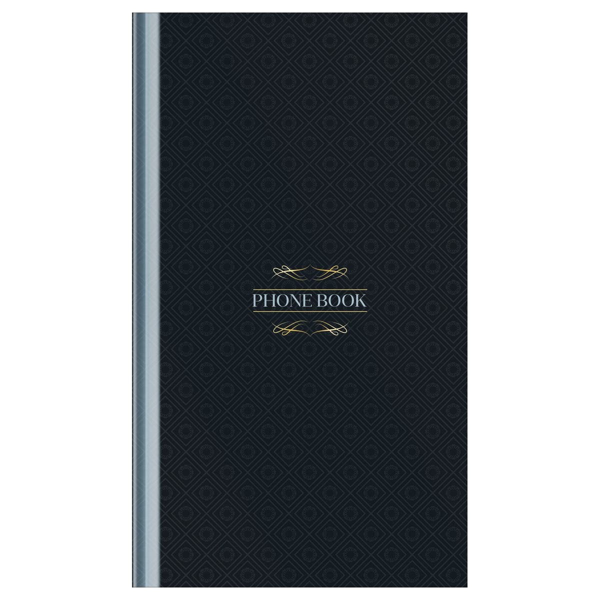 Телефонная книга А5, 80л., 7БЦ, OfficeSpace "Моноколор. Dark", выборочный УФ-лак, с высечкой