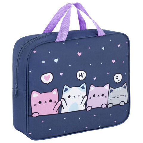 Папка на молнии с ручками BRAUBERG KIDS А4, 1 отделение, полиэстер, 80 мм, Anti-gravity, 273313