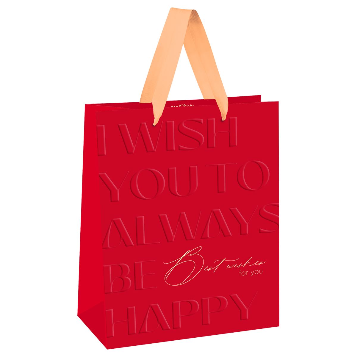 Пакет подарочный 11*14*6,5см MESHU "Red wishes", матовая ламинация