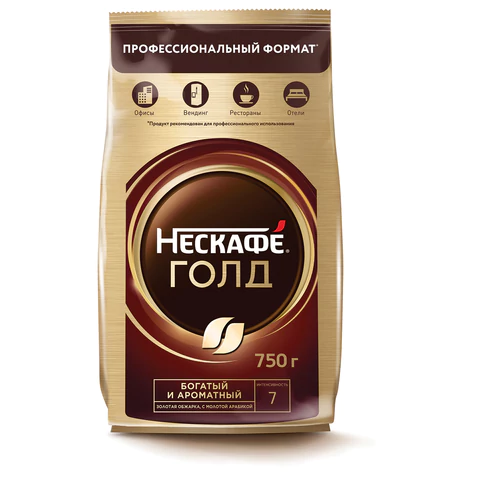 Кофе молотый в растворимом NESCAFE (Нескафе) "Gold", сублимированный, 750 г, мягкая упаковка, 01951, 12348310