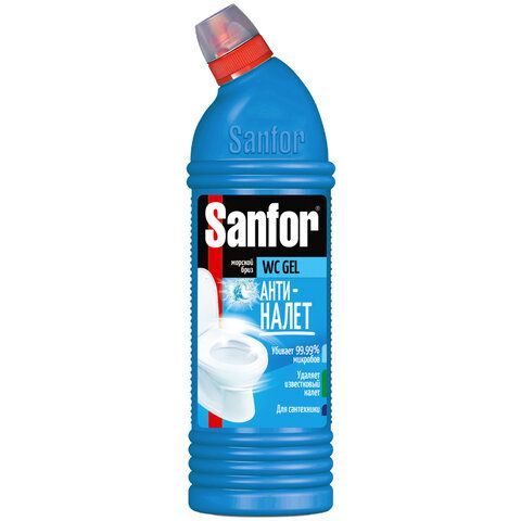 Средство для уборки туалета 750 г, SANFOR WC gel (Санфор гель) "Морской бриз", 1549 