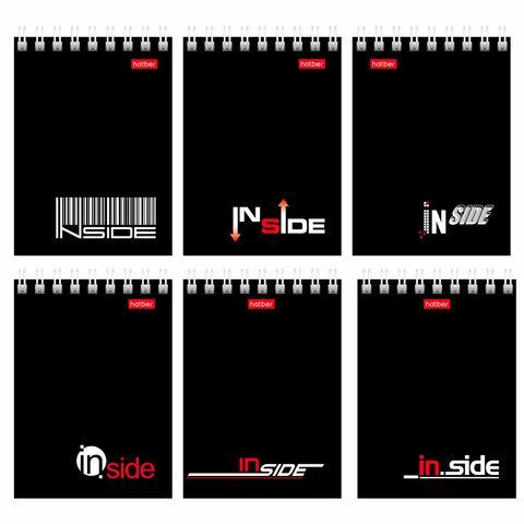 Блокнот МАЛЫЙ ФОРМАТ (75х105 мм) А7, 40 л., гребень, картон, клетка, HATBER, "INSIDE Стиль", 0Б7C1гр, ВО1189