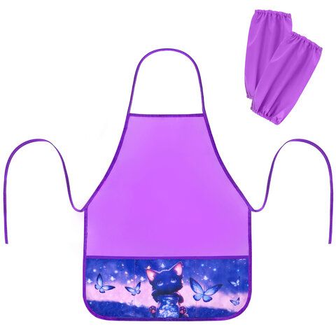 Фартук с нарукавниками для уроков труда BRAUBERG, 3 кармана, 46x54 см, Night catcher, 273642