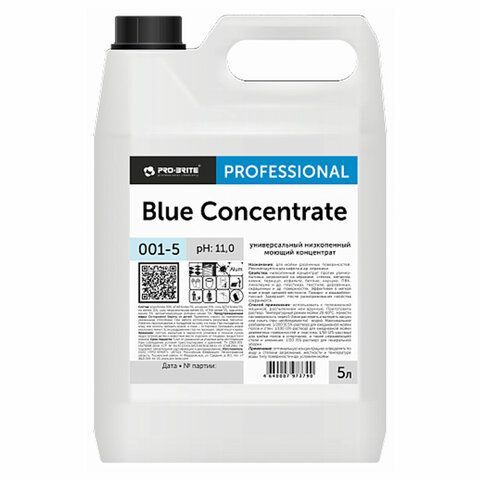 Средство моющее универсальное 5л PRO-BRITE BLUE CONCENTRATE, низкопенное, концентрат, 001-5 Средство моющее универсальное 5л PRO-BRITE BLUE CONCENTRATE, низкопенное, концентрат, 001-5