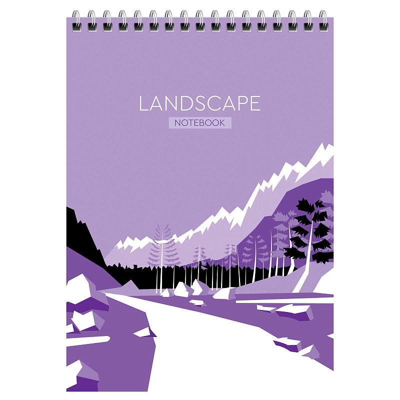 Блокнот А5 80л. на гребне BG "Landscape", твердая подложка