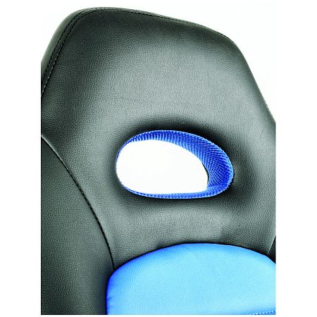 Кресло игровое Helmi HL-S06 "Highway", экокожа/ткань черная/синяя