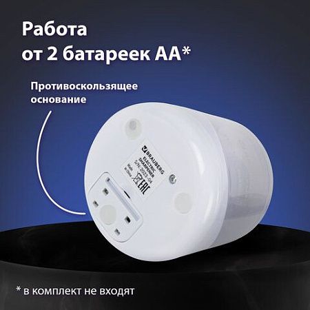 Точилка электрическая BRAUBERG DOUBLE BLADE WHITE, двойное лезвие, питание от 2 батареек, 271337 