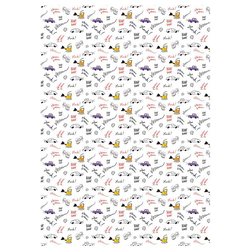 Упаковочная бумага глянц. 70*100см, MESHU "Cars", 80 г/м2, ассорти, 5 дизайнов