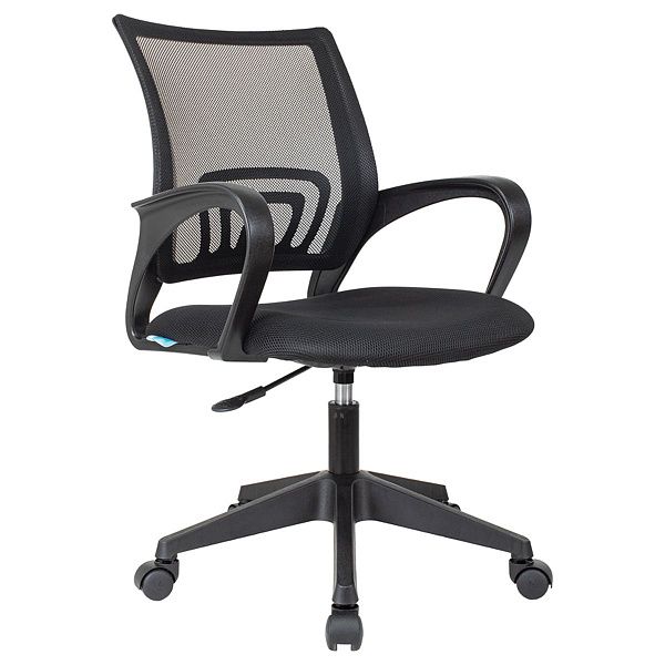 Кресло оператора Helmi HL-M95 R (695) "Airy", спинка сетка черная/сиденье ткань TW черная, пиастра