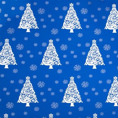 Бумага упаковочная С ЭФФЕКТАМИ BIG SIZE новогодняя "Blue Winter", 0,7х10 м, ЗОЛОТАЯ СКАЗКА, 591949