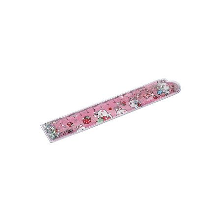 Линейка 15см MESHU "Bubble bunny" ПВХ с блестками, ассорти, европодвес 