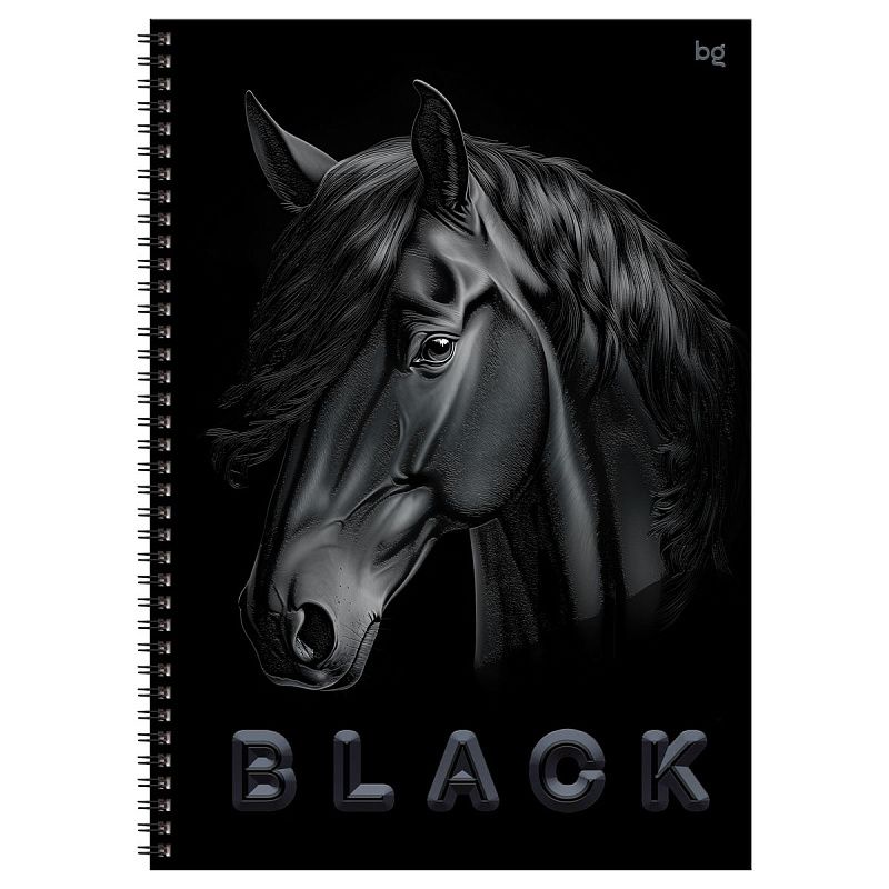 Тетрадь 80л., А4, клетка, на гребне BG "Just black", soft-touch ламинация, выб. лак