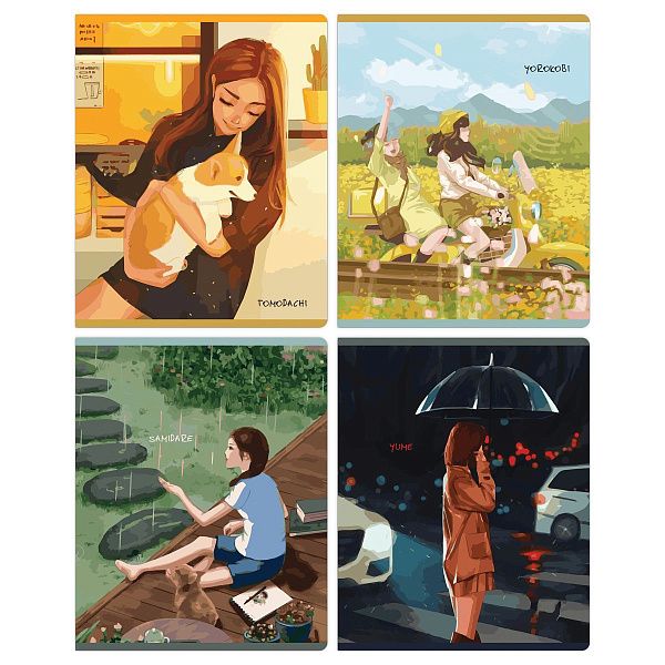 Тетрадь 48л., А5, клетка Greenwich Line "Сharacters", "софт-тач" ламинация, 70г/м2