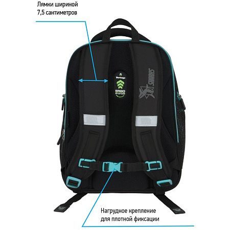 Ранец Berlingo Nova "Sea monster" 37*28*18см, 2 отделения, 2 кармана, анатомическая спинка 