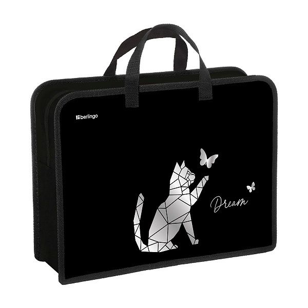 Папка с ручками 1 отделение, А4 Berlingo "Dream", 340*245*100мм, пластик, на молнии
