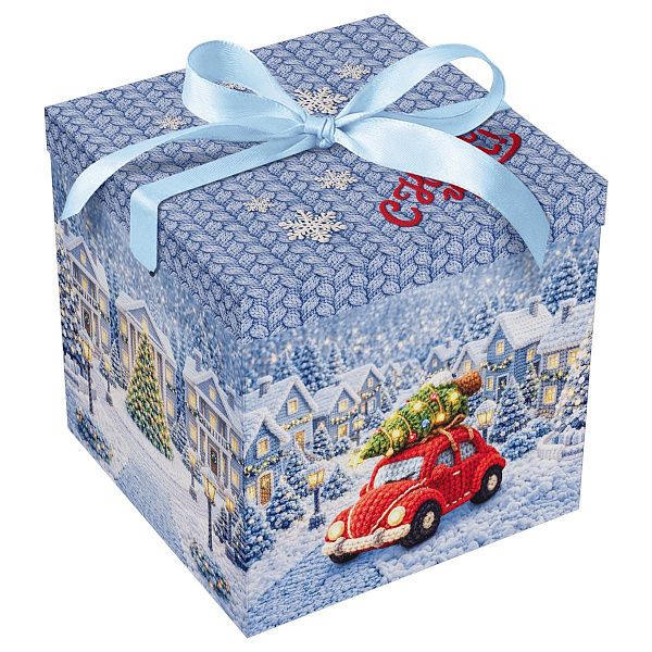 Коробка складная подарочная MESHU "Время чудес", (28*28*28см), с лентой
