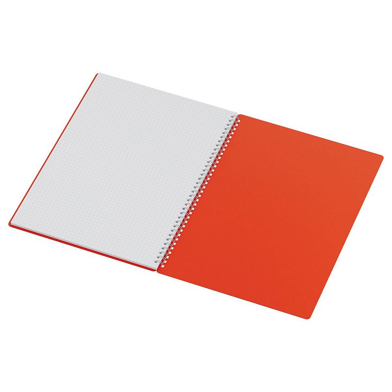 Тетрадь 48л., А4 клетка на гребне BG "Base", пластиковая обложка, красный