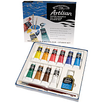 Краски масляные водорастворимые Winsor&Newton "Artisan", 10 цветов, 37мл, туба, кисти 2шт., льняное масло 75мл