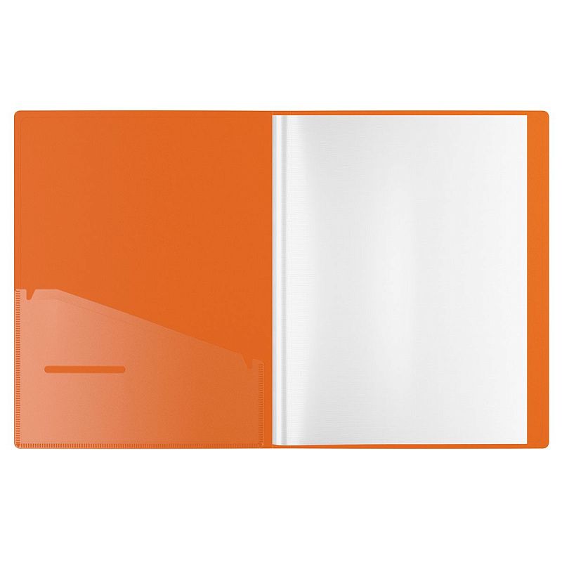 Папка с 20 вкладышами Berlingo "Soft Touch Pro", 17мм, 700мкм, с внутр. карманом, бирюзовая, внутр. оранжевая, софт-тач 