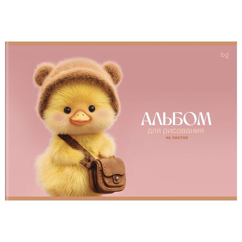 Альбом для рисования 40л., А4, на скрепке BG "Зверята"