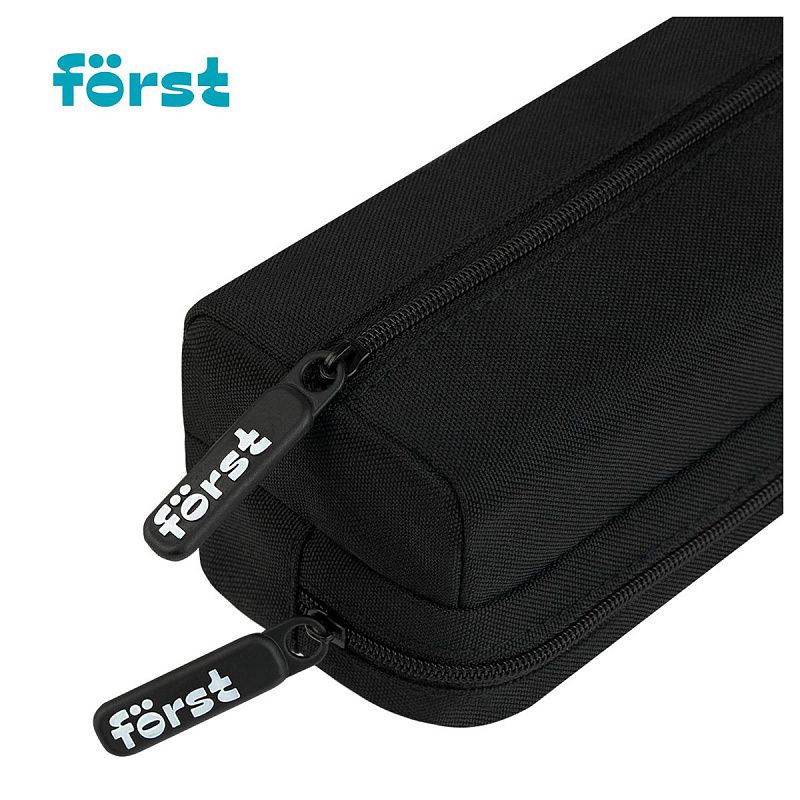 Пенал-косметичка 2 отделения, 200*65*65 Först "Black", полиэстер 