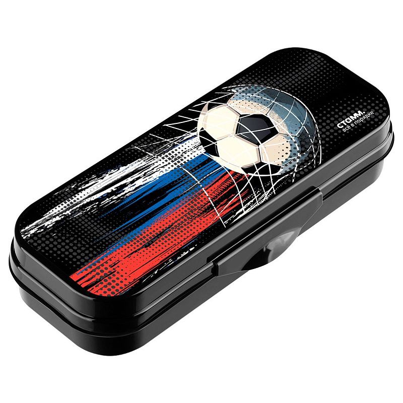 Пенал-футляр, 215*90*43 СТАММ "Мяч", черный