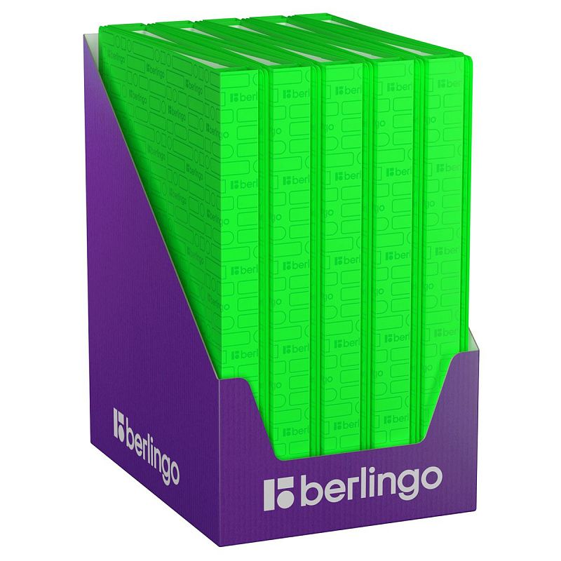 Папка с 40 вкладышами Berlingo "Your Way", 24мм, 600мкм,  зеленый неон, с внутр. карманом 