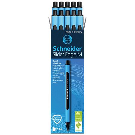 Ручка шариковая Schneider "Slider Edge M" черная, 1,0мм, трехгранная 