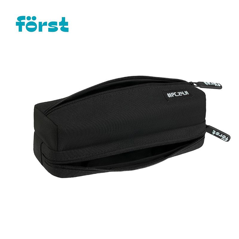 Пенал-косметичка 2 отделения, 200*65*65 Först "Black", полиэстер 