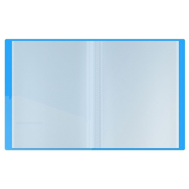 Папка с 60 вкладышами Berlingo "Neon", 24мм, 1000мкм, голубой неон, с внутр. карманом 