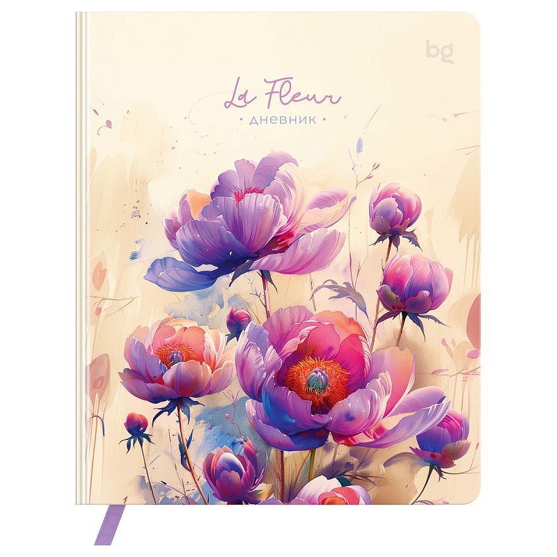 Дневник 1-11 кл. 48л. (ЛАЙТ) BG "la Fleur", иск. кожа, печать, ляссе