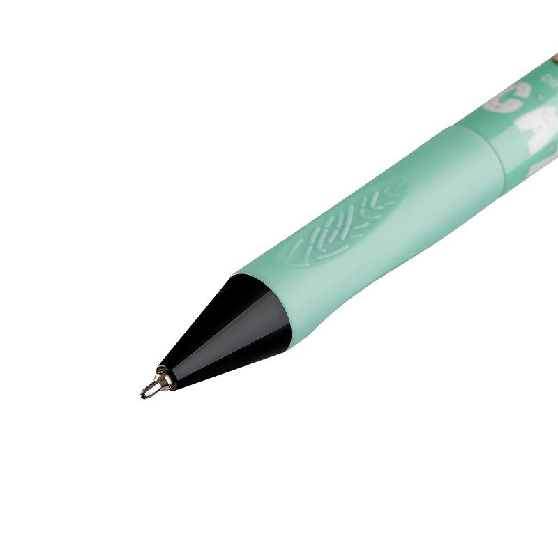 Ручка шариковая автоматическая  MESHU "Сat Day" синяя, 0,7мм, грип, корпус ассорти 